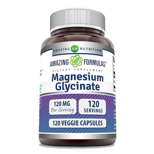 Amazing Formulas Magnesium Glycinate | 120 Mg | 120 Veggie Capsules