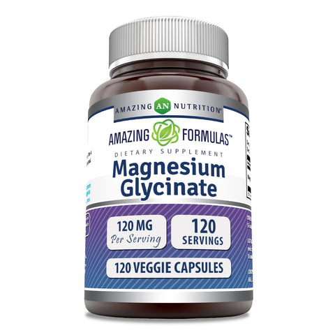 Image of Amazing Formulas Magnesium Glycinate | 120 Mg | 120 Veggie Capsules