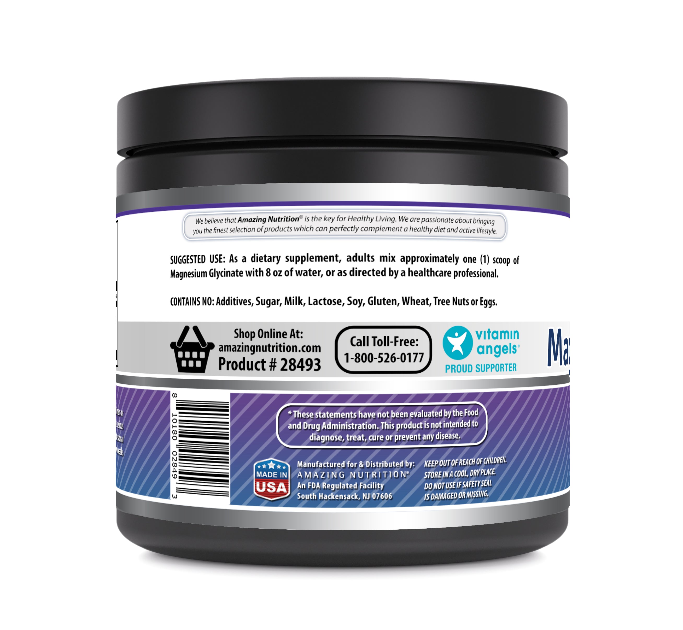 Amazing Formulas Magnesium Glycinate | Unflavored | 400 G | 88 Servings