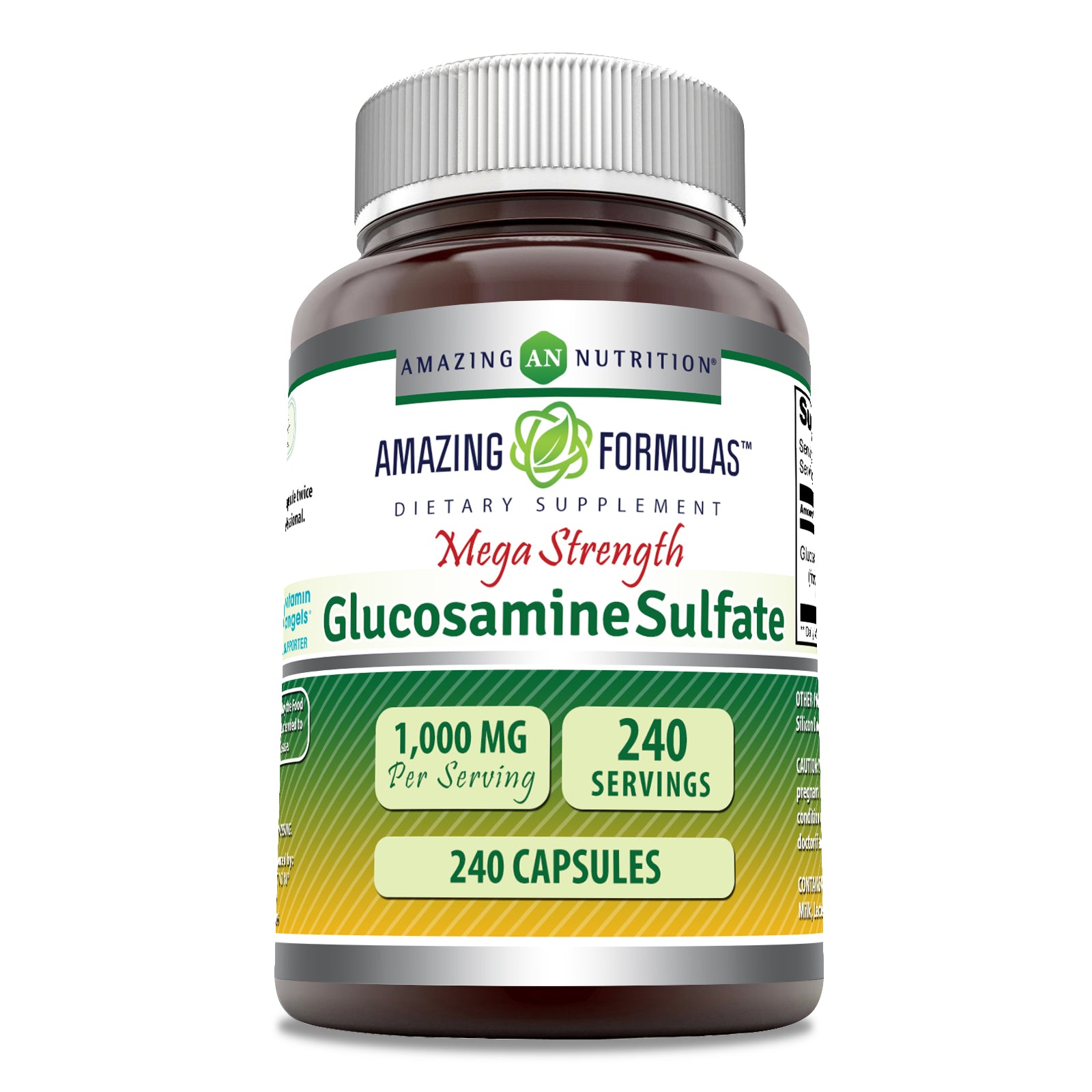 Amazing Formulas Glucosamine Sulfate | Mega Strength | 1000 Mg | 240 Capsules