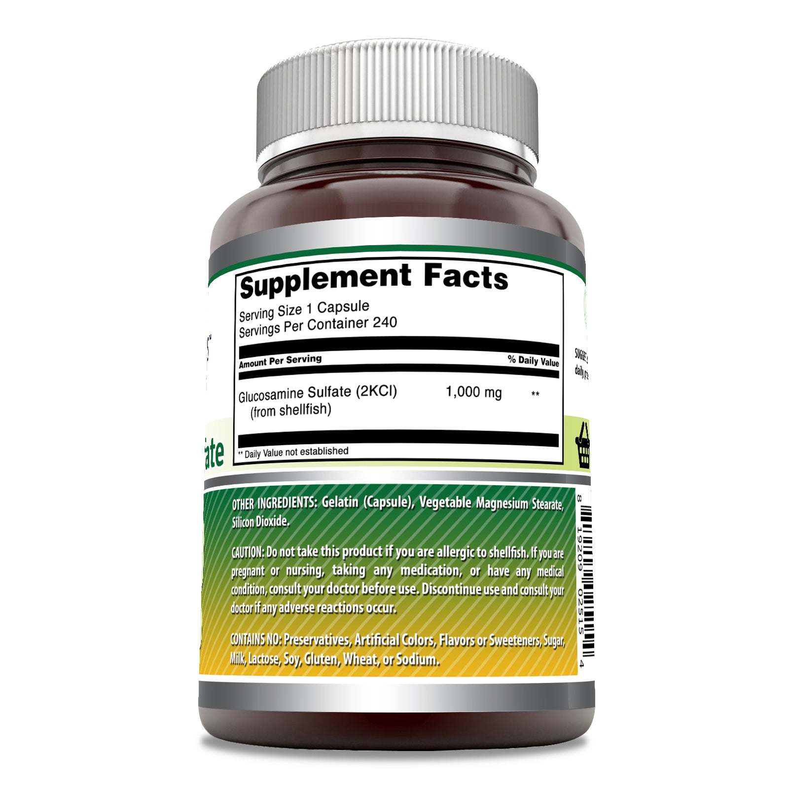 Amazing Formulas Glucosamine Sulfate | Mega Strength | 1000 Mg | 240 Capsules
