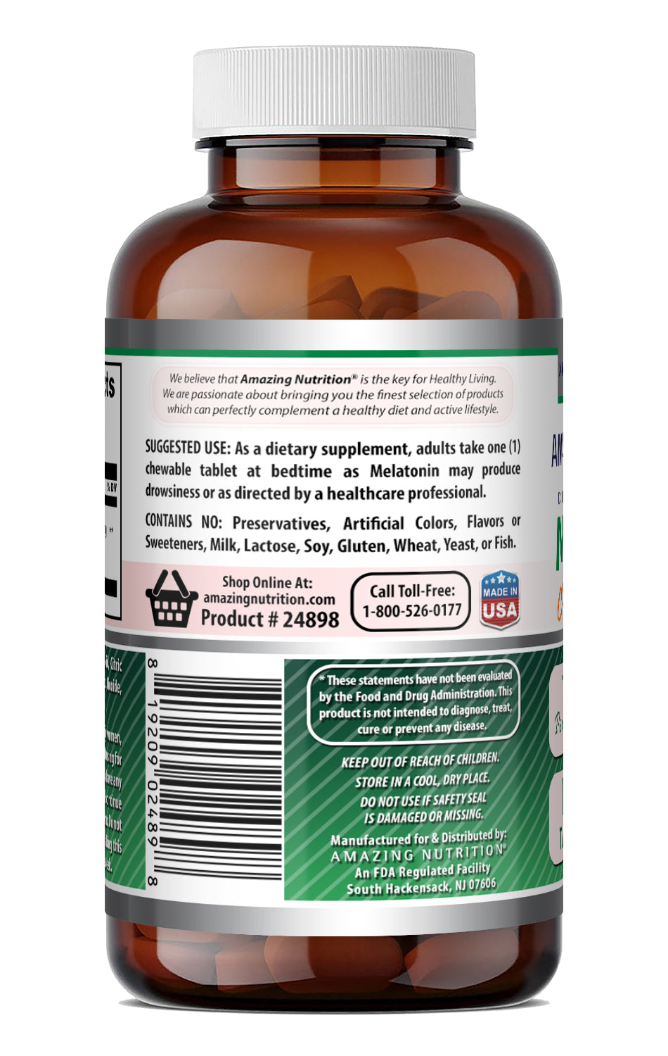 Amazing Formulas Melatonin 10 Mg | 120 Chewable Tablets | Citrus Flavor