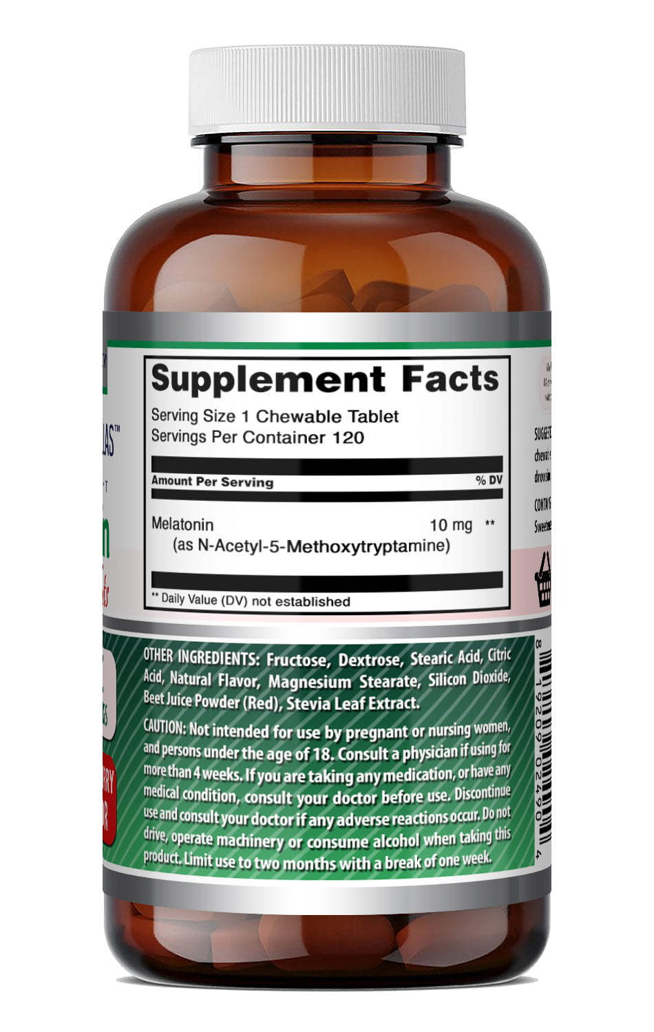 Amazing Formulas Melatonin 10 Mg | 120 Chewable Tablets | Strawberry Flavor