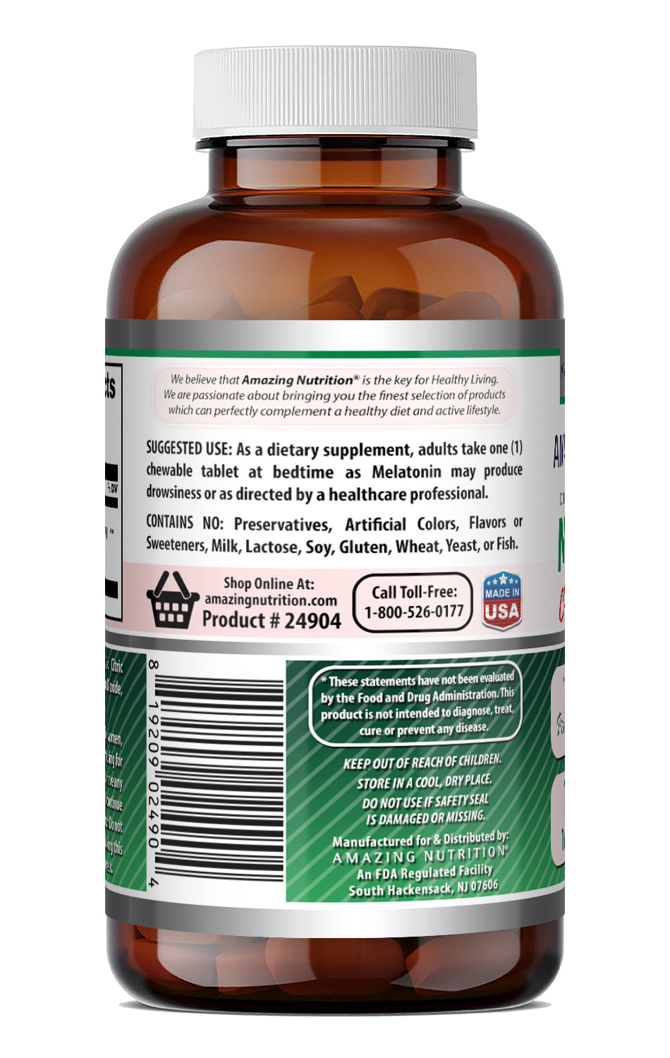 Amazing Formulas Melatonin 10 Mg | 120 Chewable Tablets | Strawberry Flavor