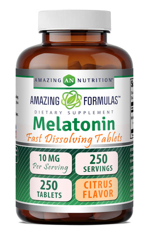 Amazing Formulas Melatonin 10 Mg | 250 Fast Dissolving Tablets | Citrus Flavor