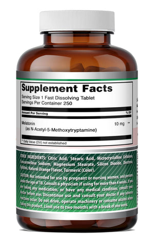 Amazing Formulas Melatonin 10 Mg | 250 Fast Dissolving Tablets | Citrus Flavor