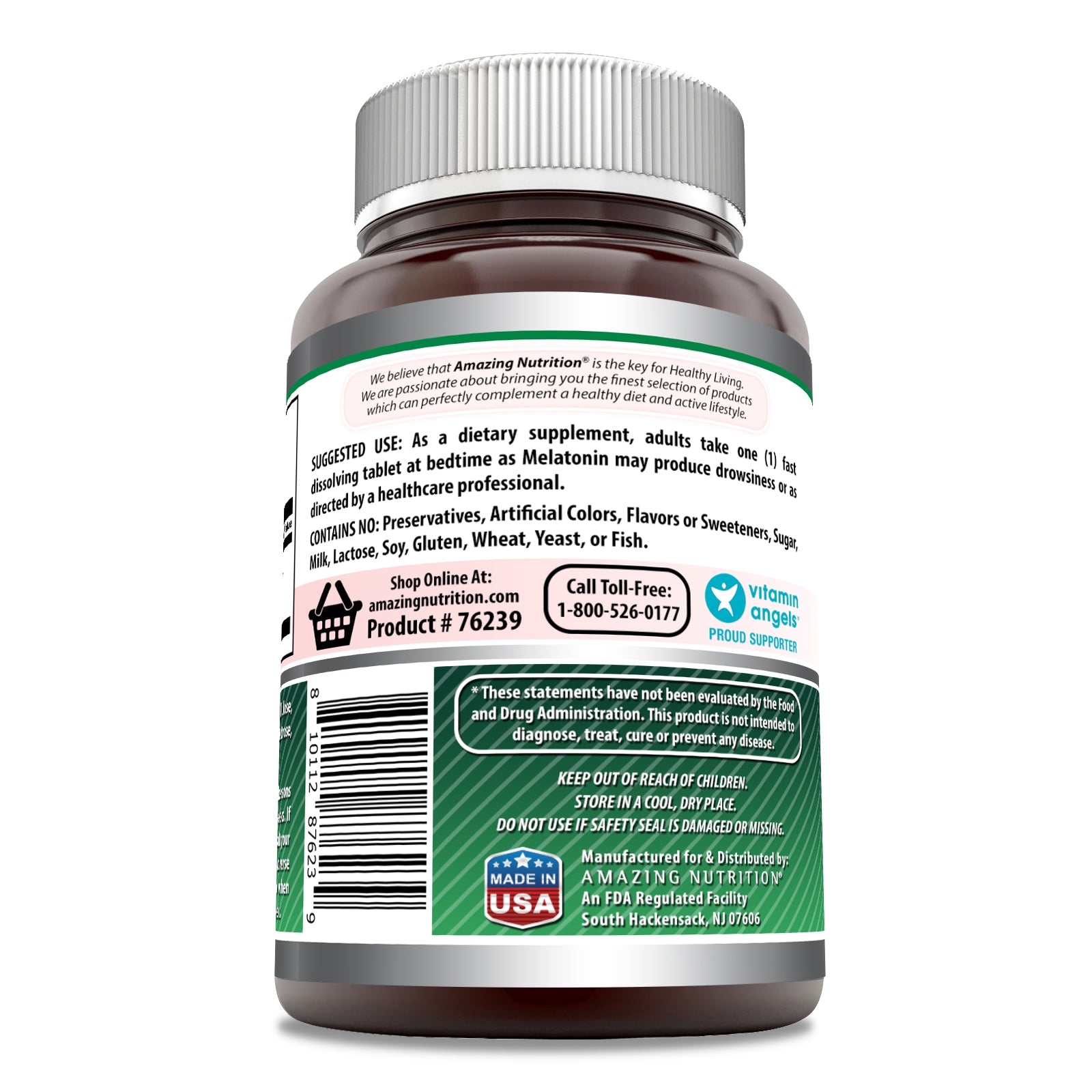 Amazing Formulas Melatonin | 10 Mg | 365 Fast Dissolving Tablets | Strawberry Flavor
