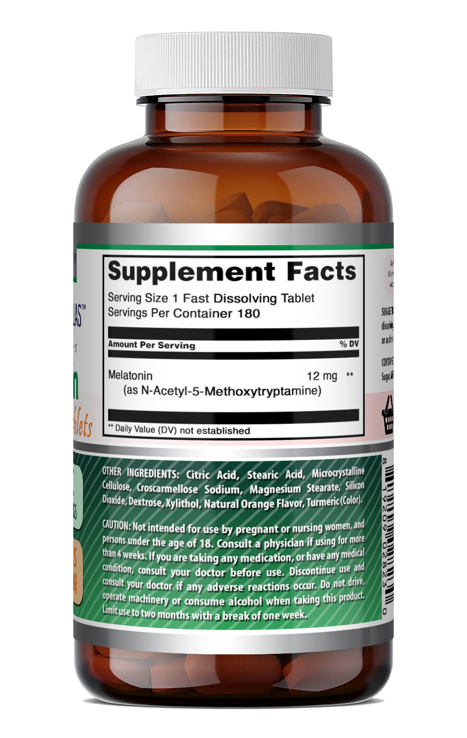 Amazing Formulas Melatonin 12 Mg | 180 Fast Dissolving Tablets | Citrus Flavor