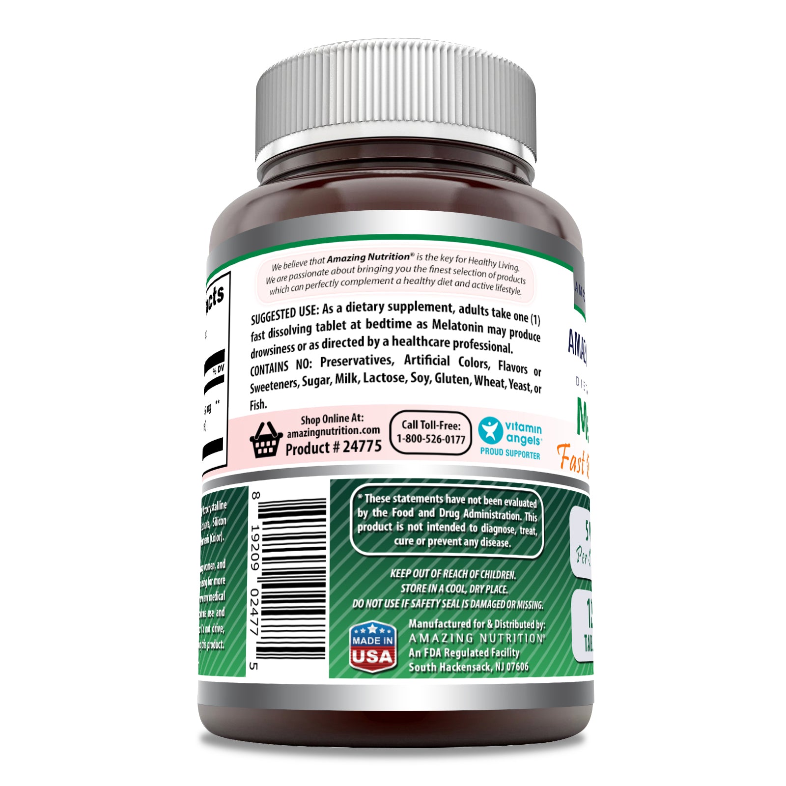 Amazing Formulas Melatonin | 5 Mg | 120 Fast Dissolving Tablets | Citrus Flavor