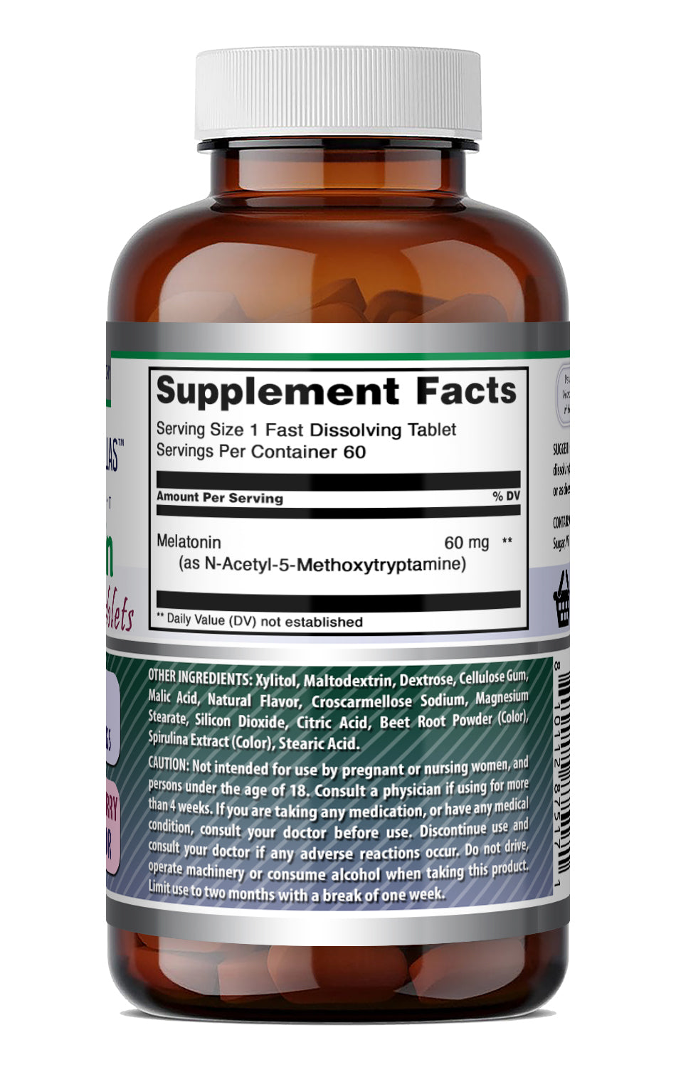 Amazing Formulas Melatonin Fast Dissolving 60 Mg | 60 Tablets | Mixed Berry Flavor