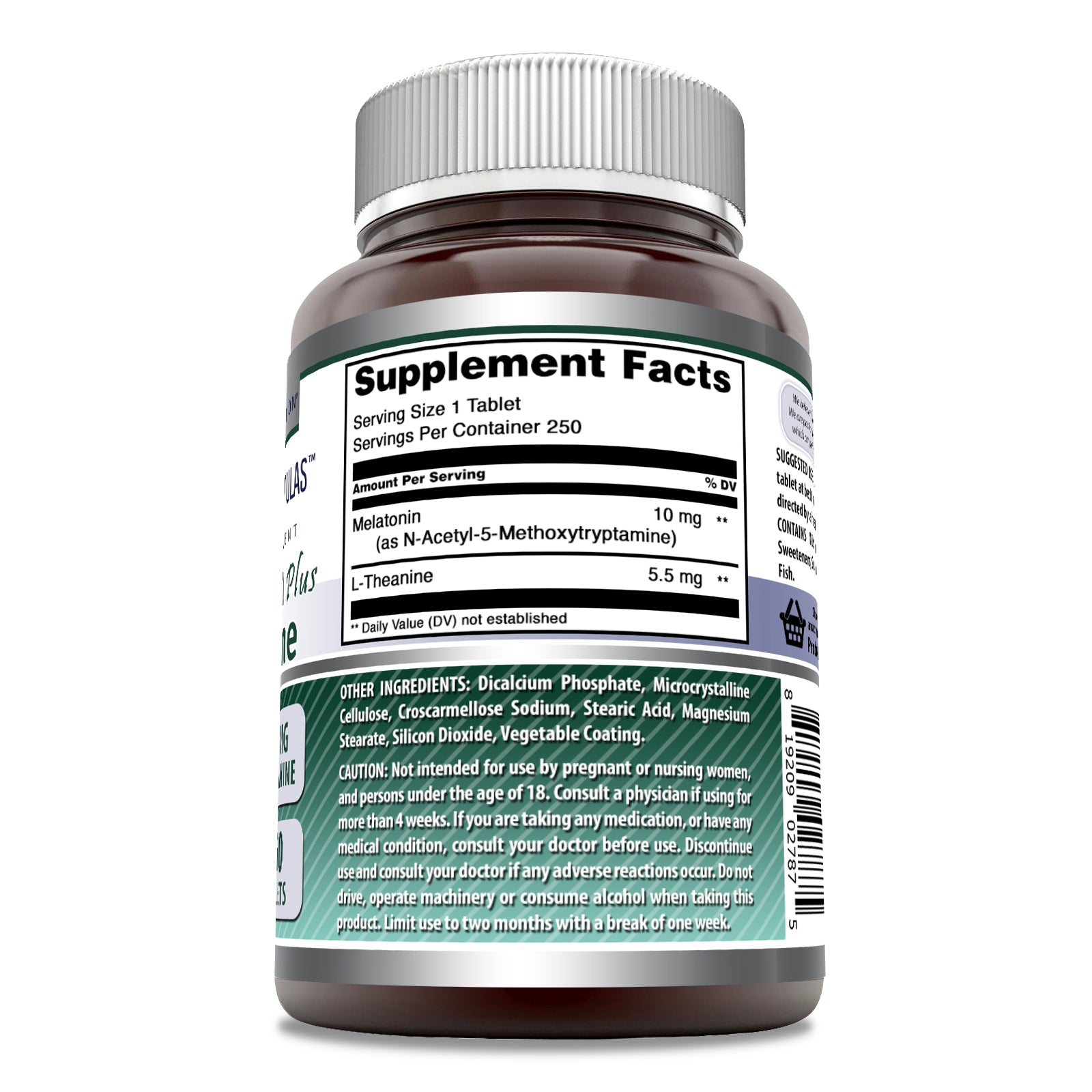 Amazing Formulas Melatonin Plus L-Theanine | 15.5 Mg | 250 Tablets