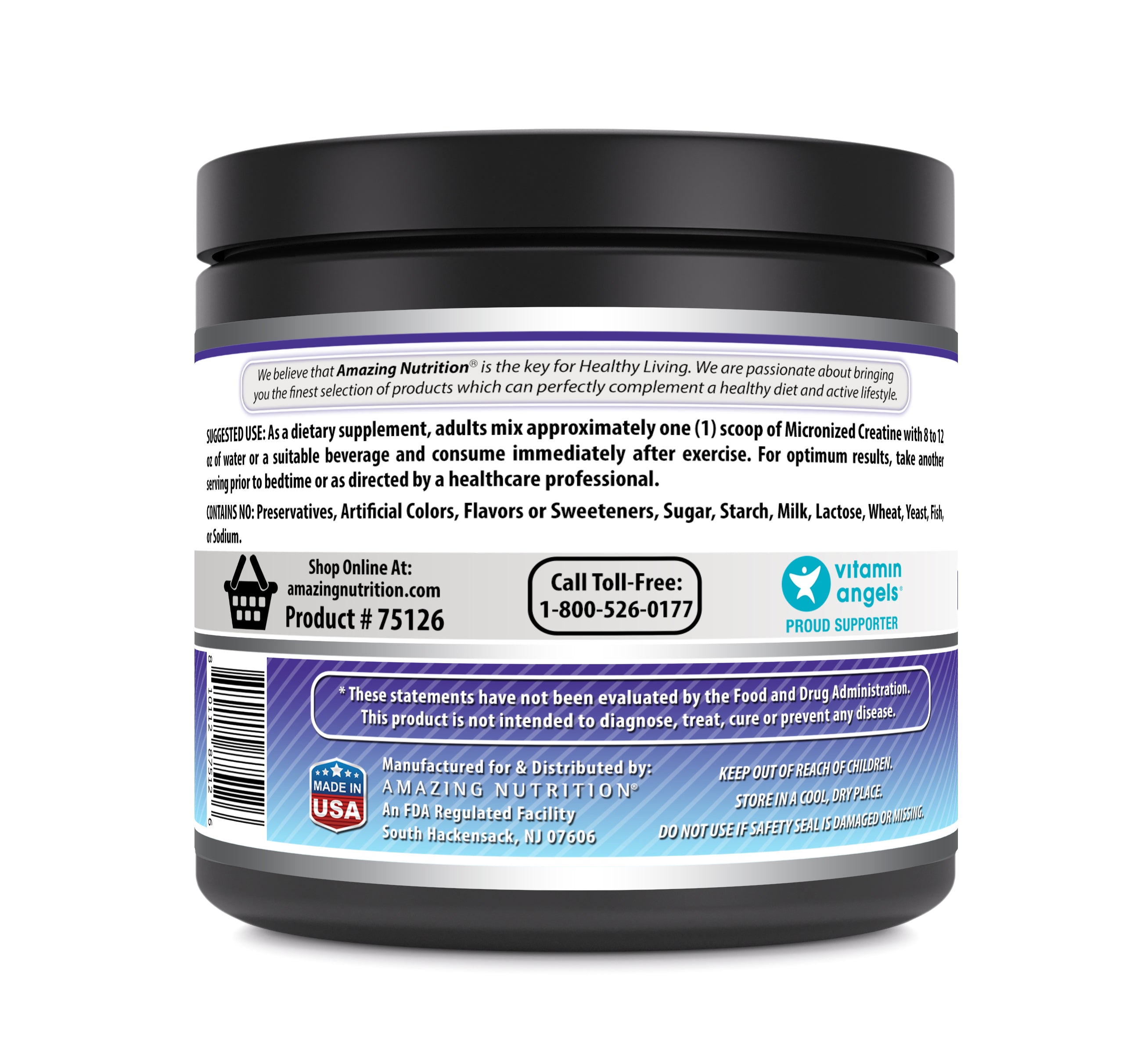 Amazing Formulas Micronized Creatine | 5 Grams Per Serving | 66 Servings | Blue Raspberry Flavor | 1 Lb