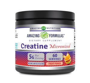 Amazing Formulas Micronized Creatine Monohydrate | 5000 Mg | Fruit Punch Flavor | 60 Servings