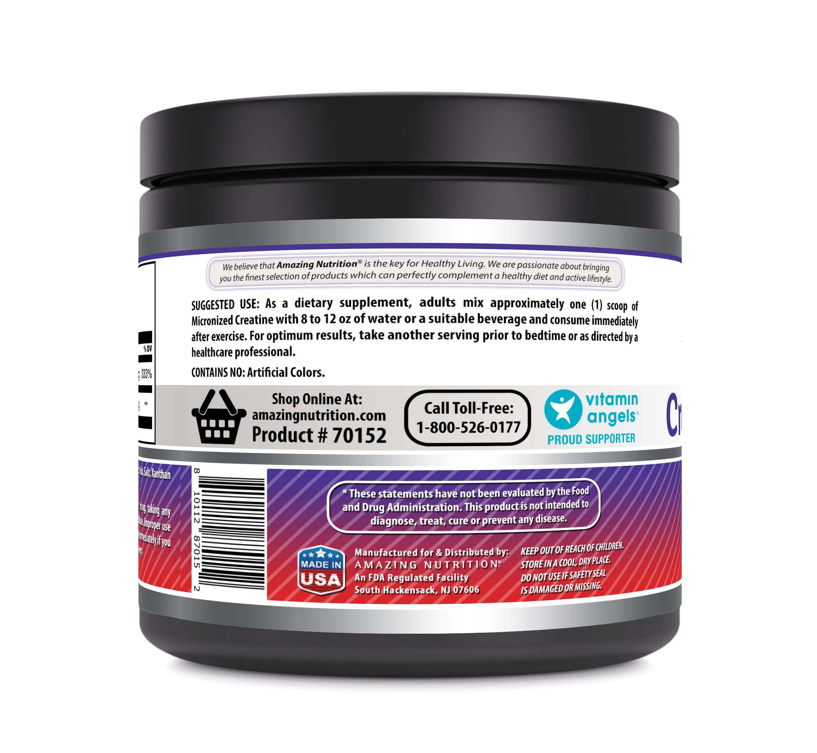 Amazing Formulas Micronized Creatine Monohydrate | 5000 Mg | Fruit Punch Flavor | 60 Servings