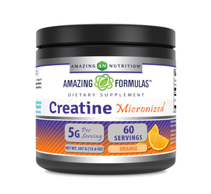 Amazing Formulas Micronized Creatine Monohydrate | 5000 Mg | Orange Flavor | 60 Servings