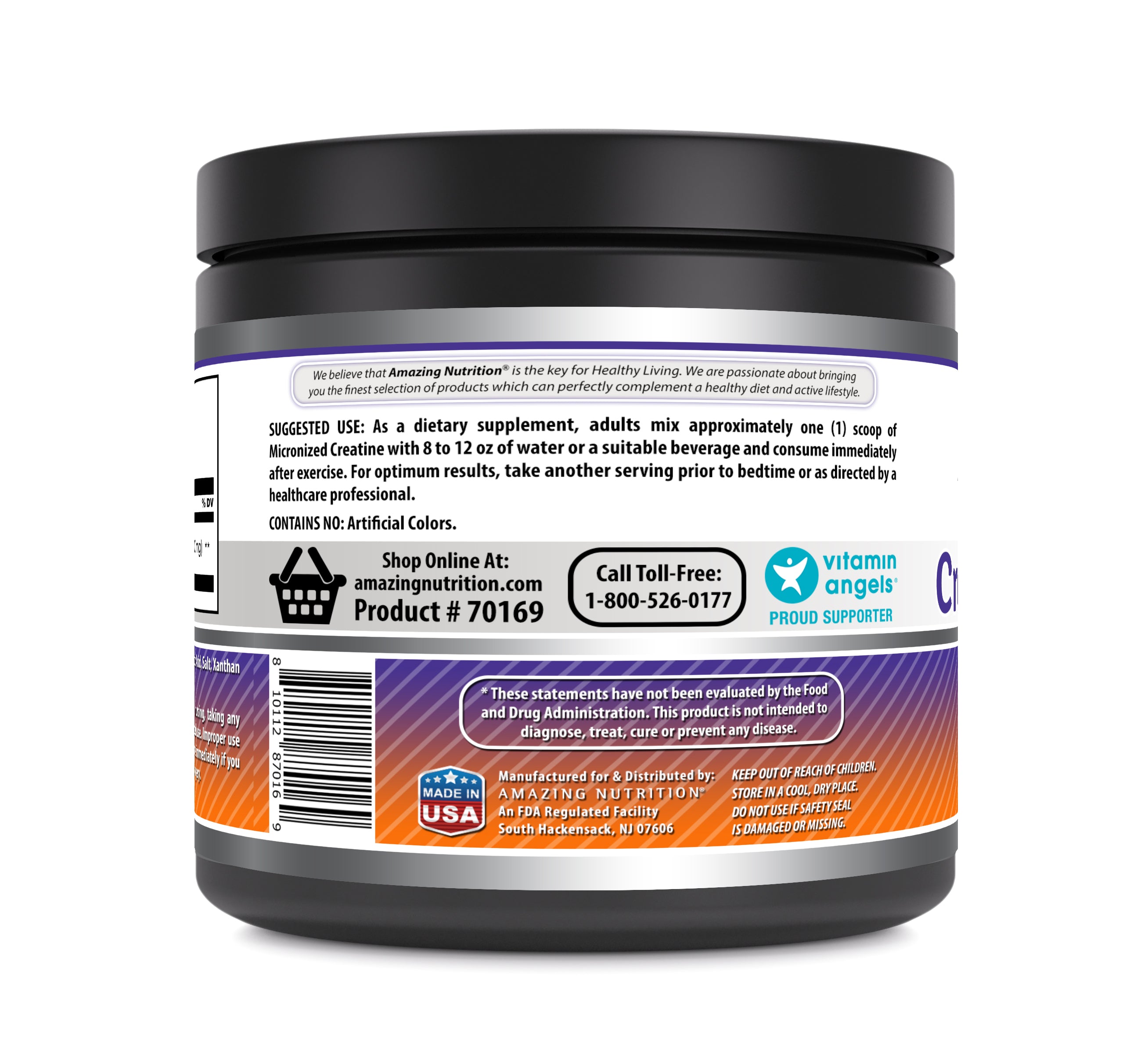 Amazing Formulas Micronized Creatine Monohydrate | 5000 Mg | Orange Flavor | 60 Servings