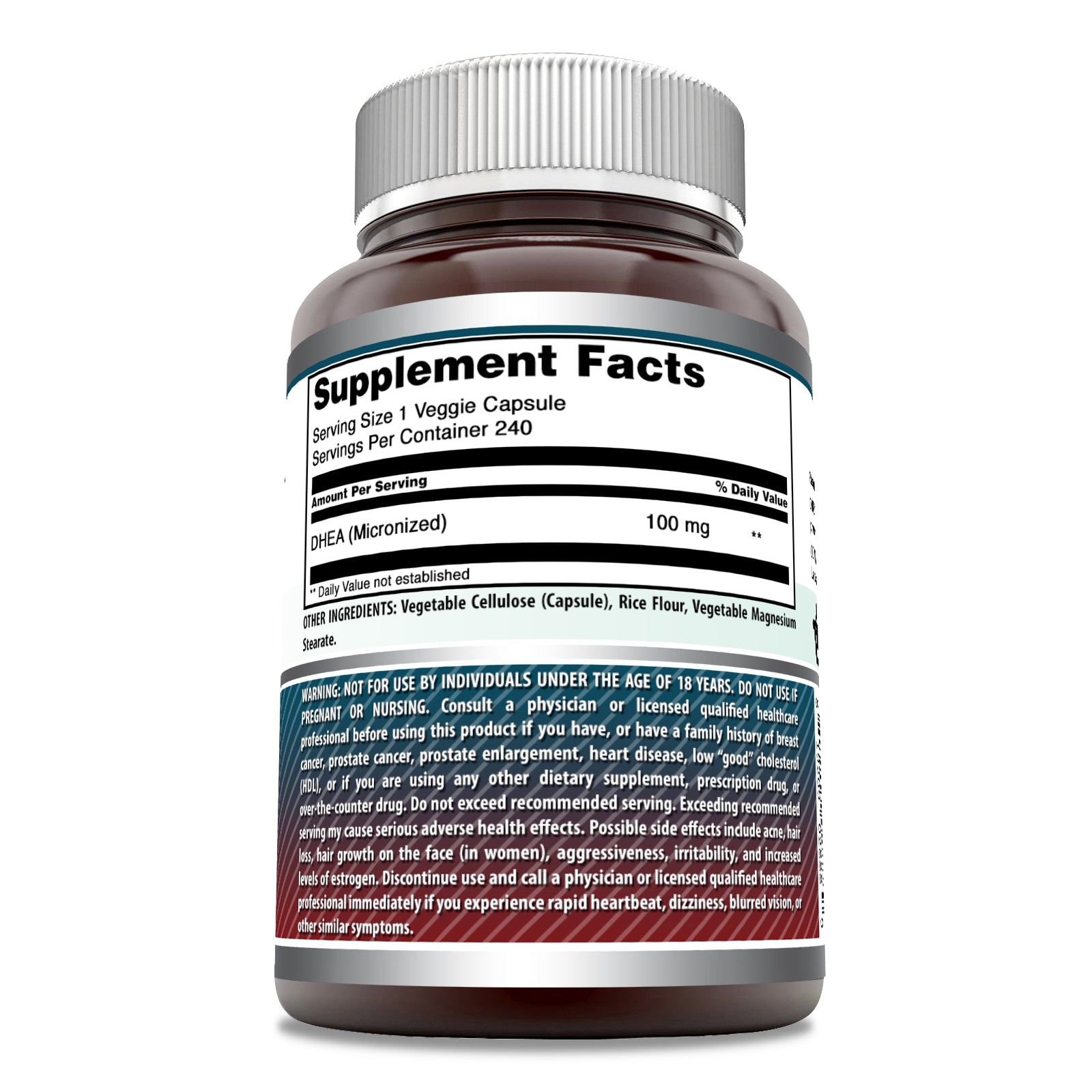 Amazing Formulas Micronized DHEA | 100 Mg | 240 Veggie Capsules