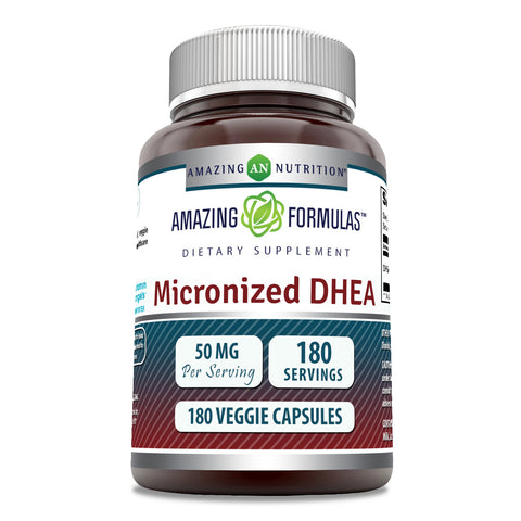 Image of Amazing Formulas Micronized DHEA | 50 Mg | 180 Veggie Capsules