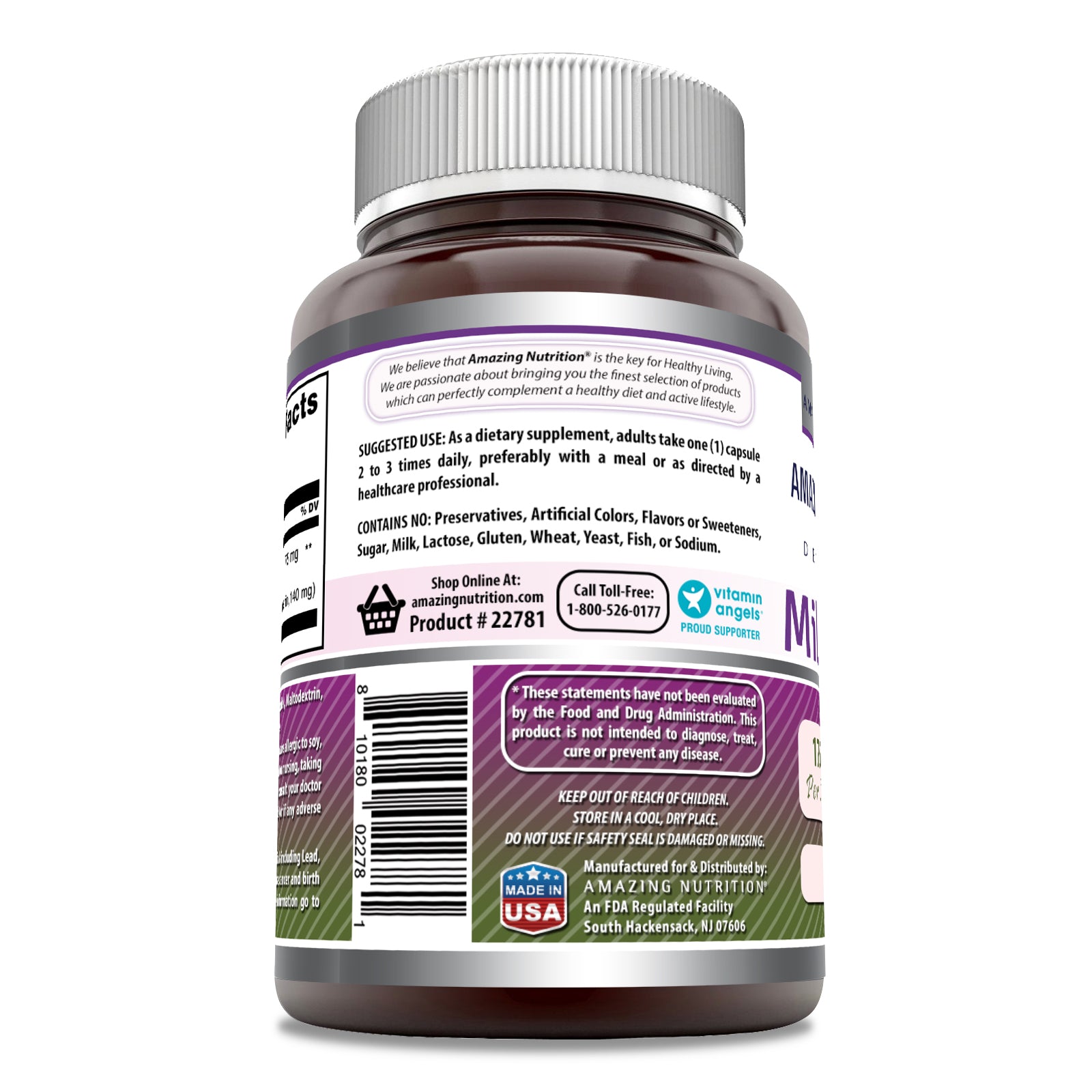Amazing Formulas Milk Thistle | 175 Mg | 120 Capsules