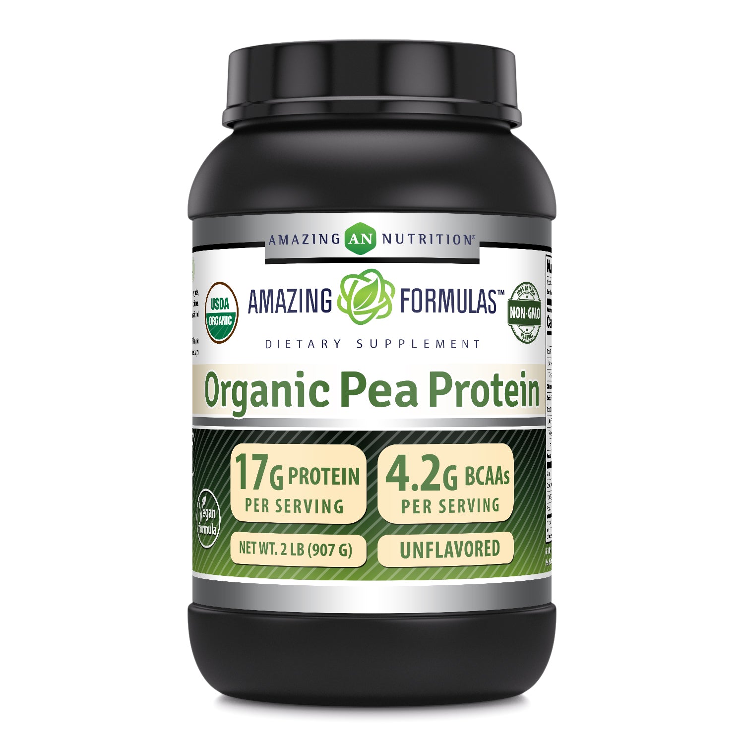 Amazing Formulas Organic Pea Protein | 17 Grams Protein | 2 Lb | Unflavored