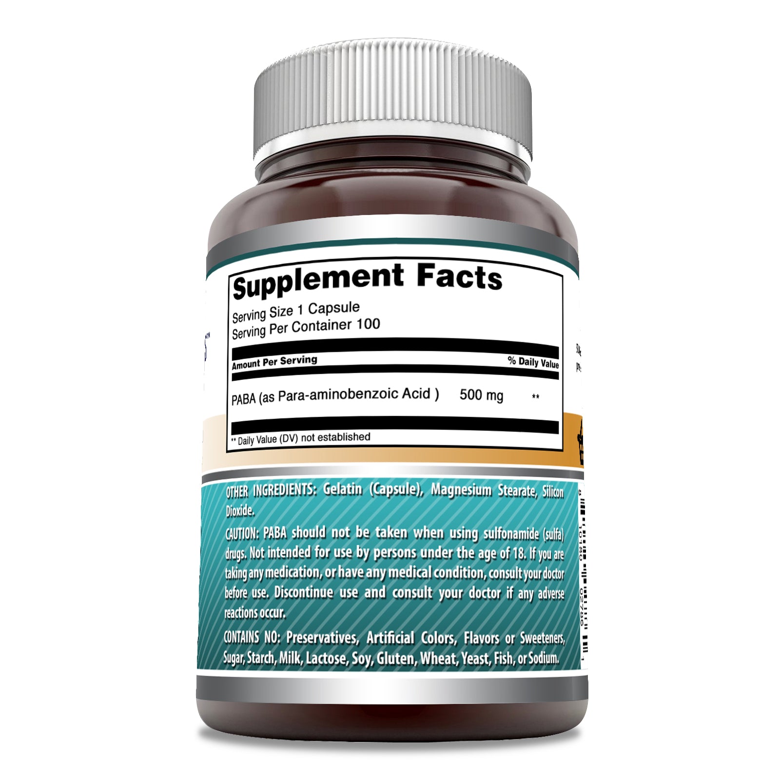 Amazing Formulas PABA | 500 Mg | 100 Capsules