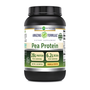 Amazing Formulas Pea Protein | 28 Grams Protein | Vanilla Toffee Flavor | 2 Lb