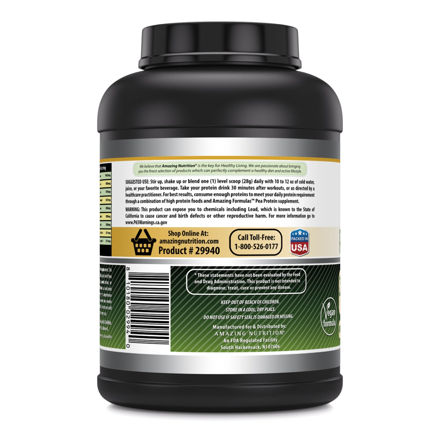 Amazing Formulas Pea Protein | 24 Grams Protein | 5 Lb Powder | Unflavored