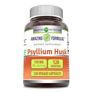 Amazing Formulas Psyllium Husk | 750 Mg | 120 Veggie Capsules