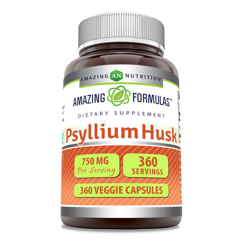 Image of Amazing Formulas Psyllium Husk | 750 Mg | 360 Veggie Capsules