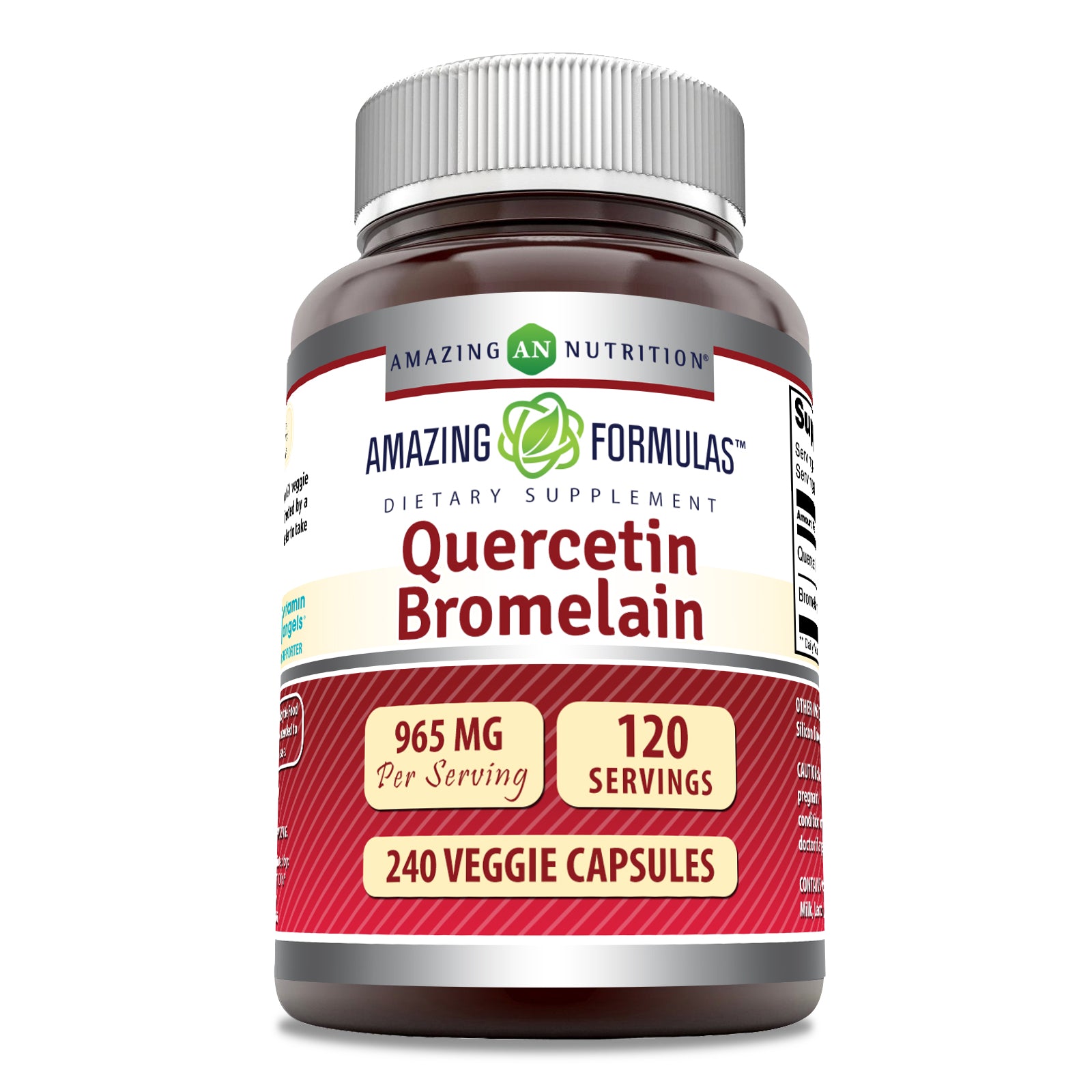 Amazing Formulas Quercetin 800 Mg with Bromelain 165 Mg Per Serving | 240 Veggie Capsules