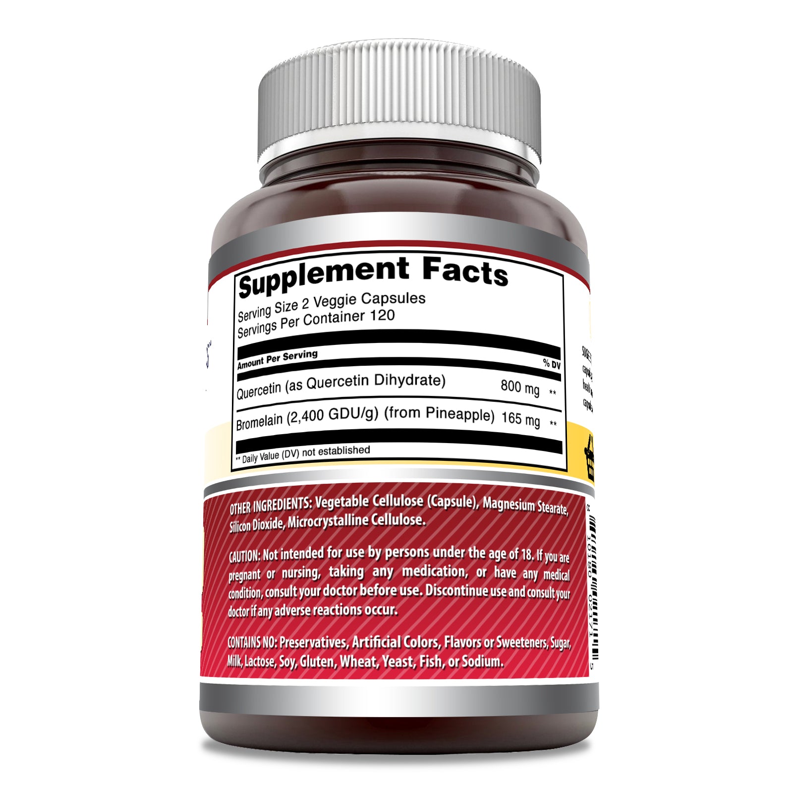 Amazing Formulas Quercetin 800 Mg with Bromelain 165 Mg Per Serving | 240 Veggie Capsules