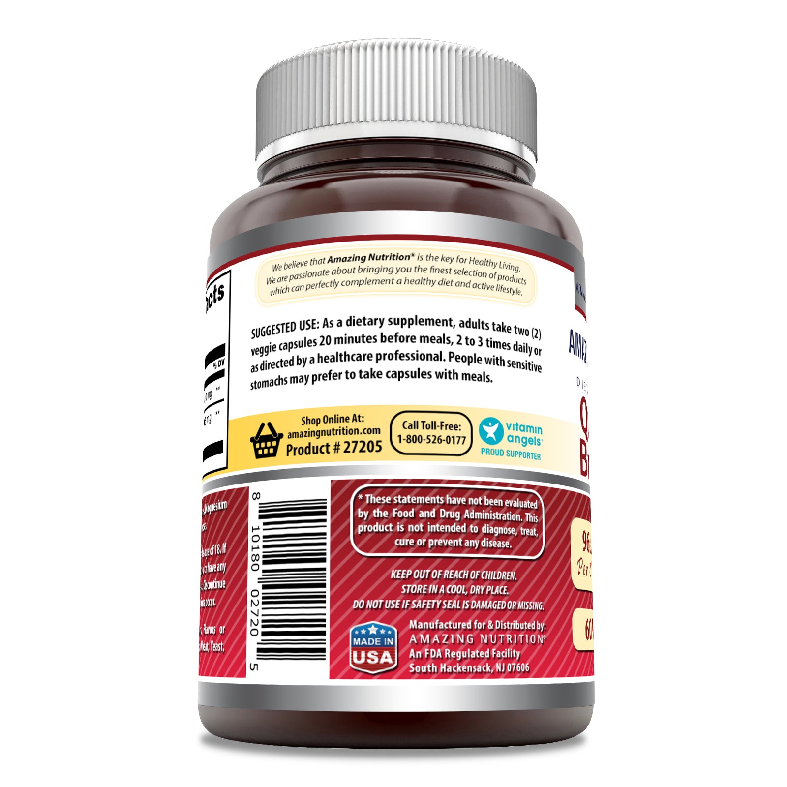 Amazing Formulas Quercetin 800 Mg with Bromelain 165 Mg Per Serving | 60 Veggie Capsules