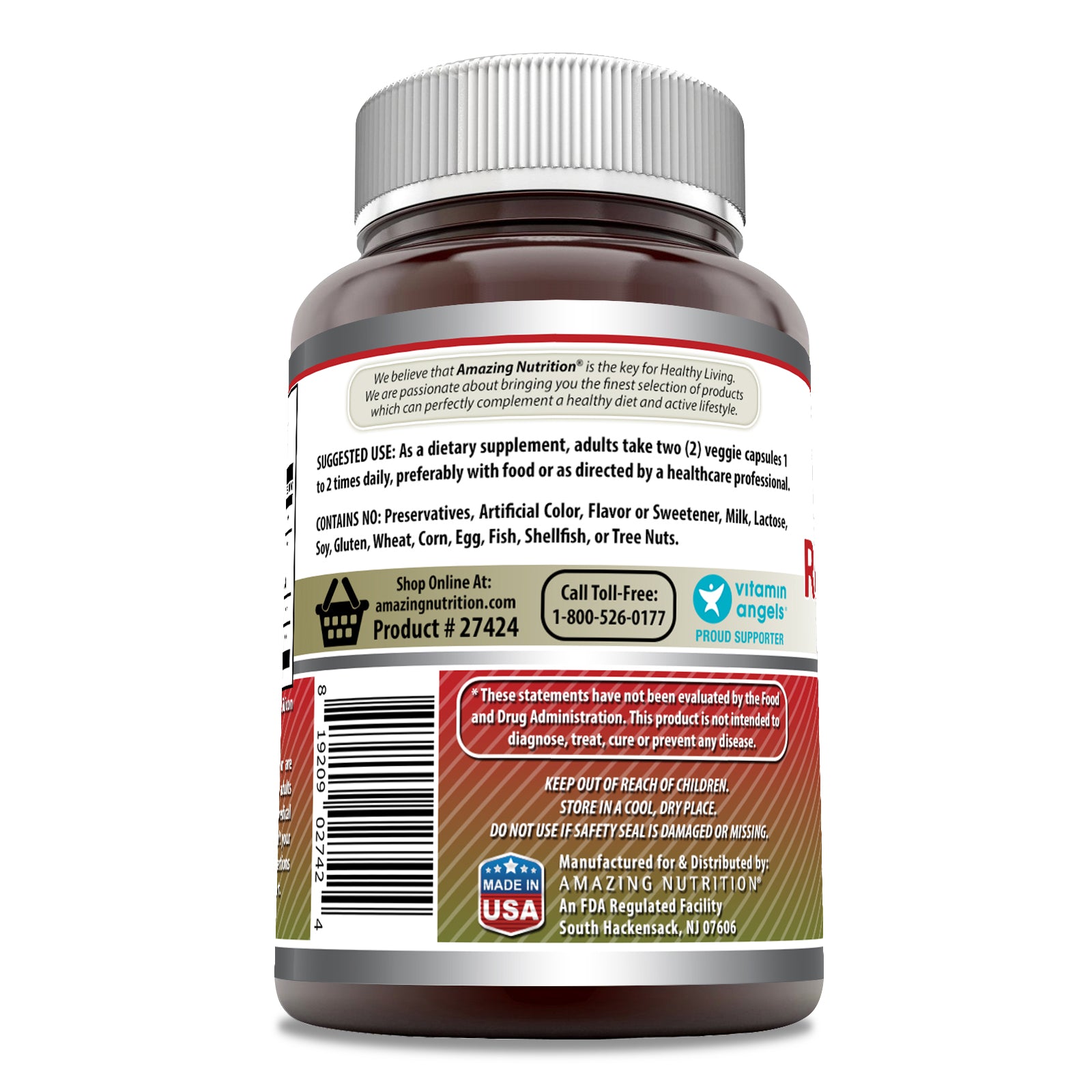 Amazing Formulas Red Yeast Rice Complex | 1570 Mg Per Serving | 120 Veggie Capsules