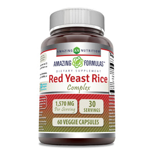 Amazing Formulas Red Yeast Rice Complex | 1570 Mg Per Serving | 60 Veggie Capsules