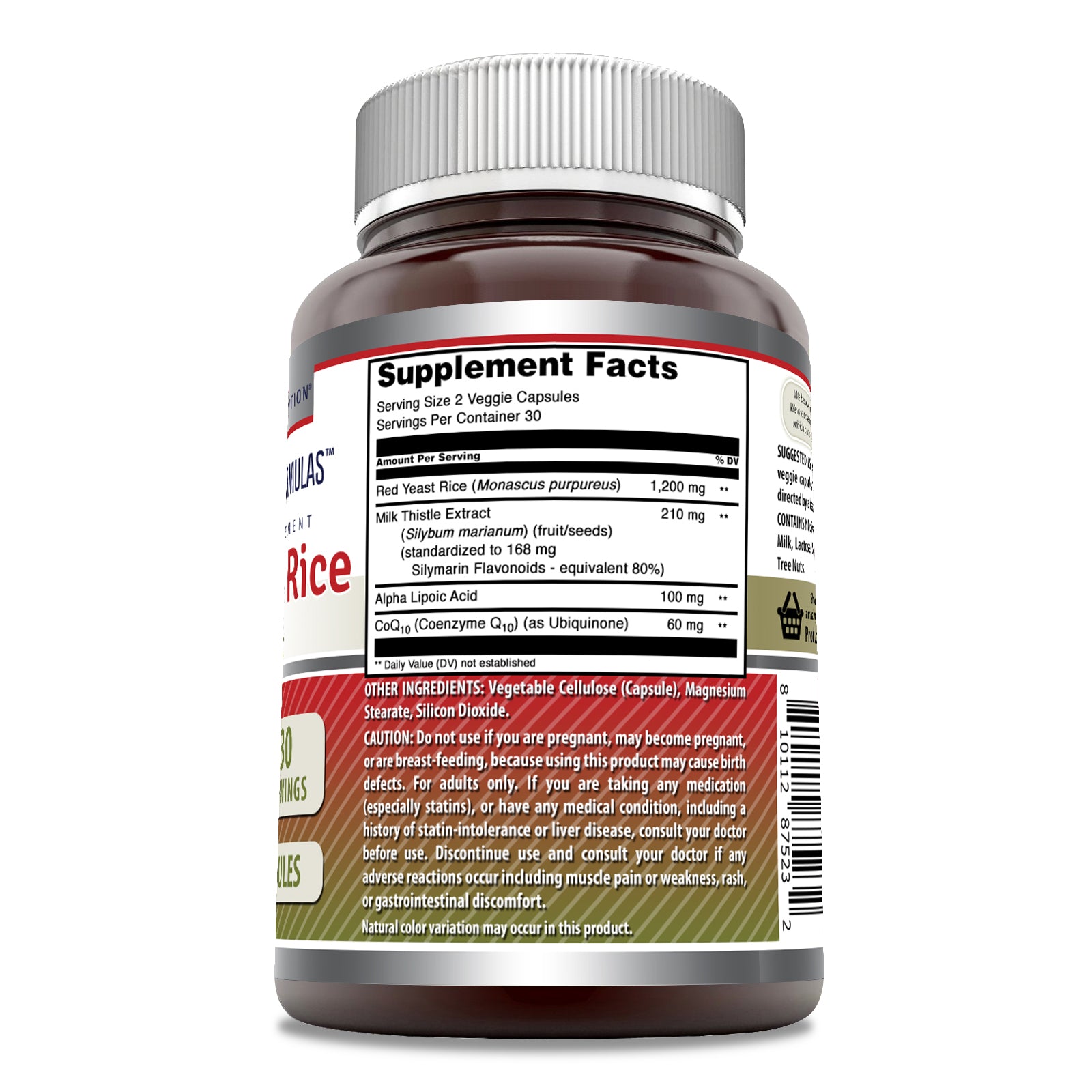Amazing Formulas Red Yeast Rice Complex | 1570 Mg Per Serving | 60 Veggie Capsules