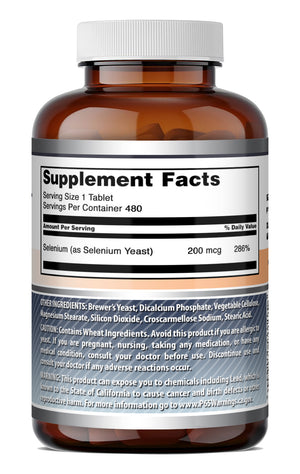 Amazing Formulas Selenium (as Selenium Yeast) 200 Mcg | 480 Tablets
