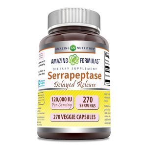 Amazing Formulas Serrapeptase | 120,000 IU | 270 Veggie Capsules