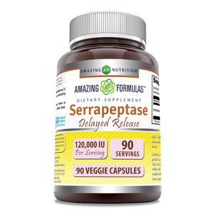 Amazing Formulas Serrapeptase |  120,000 IU | 90 Veggie Capsules