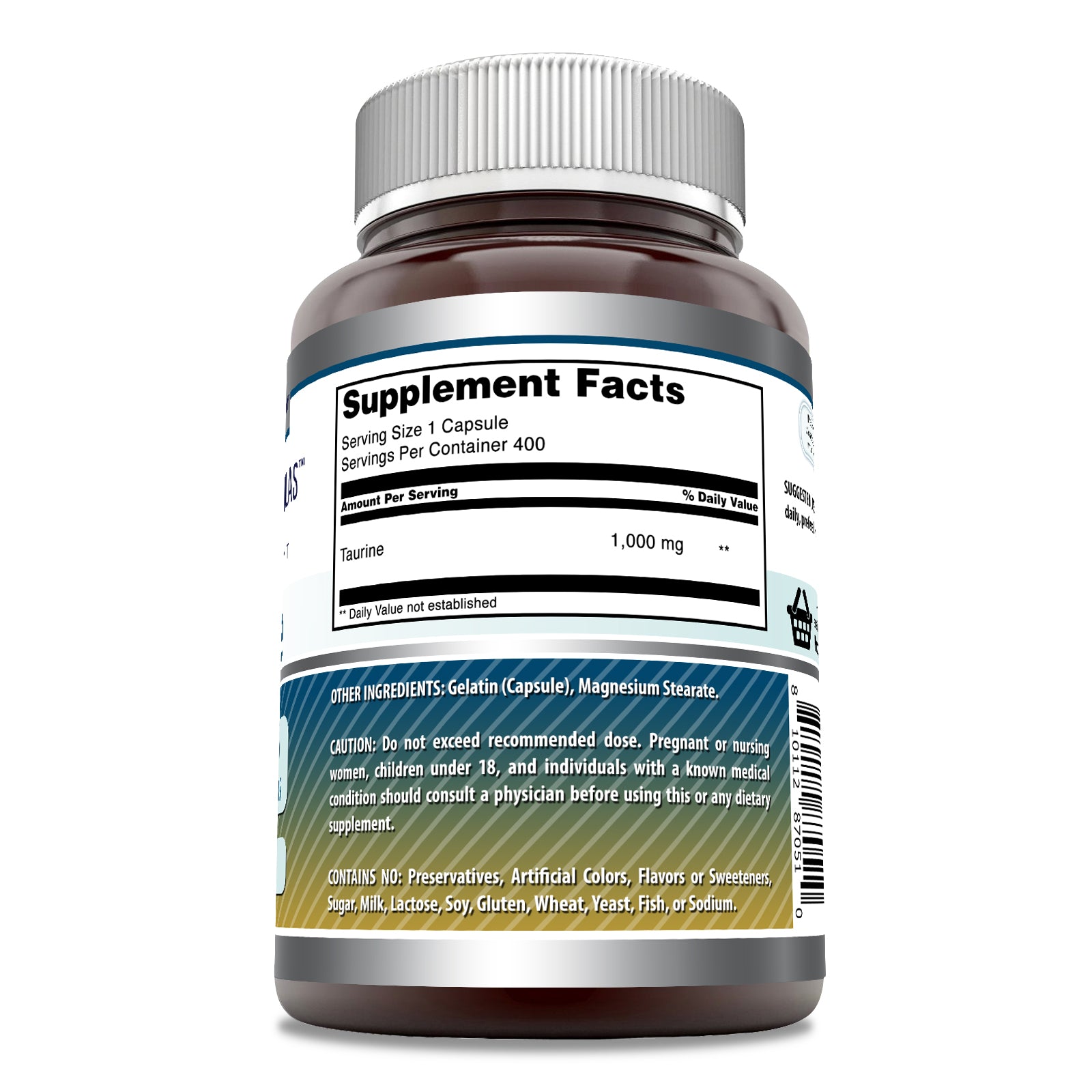 Amazing Formulas Taurine | 1000 Mg | 400 Capsules