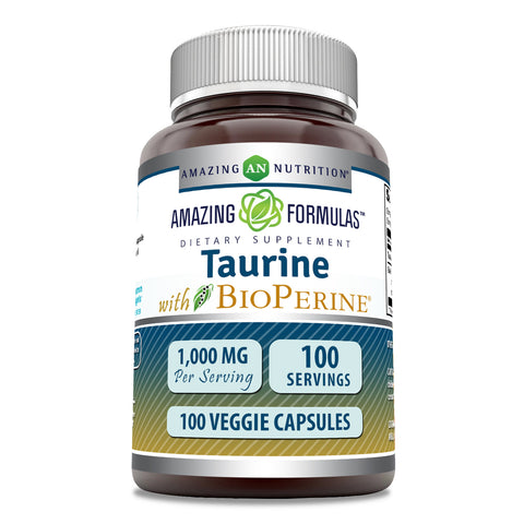 Image of Amazing Formulas Taurine with Bioperine | 1000 Mg | 100 Veggie Capsules