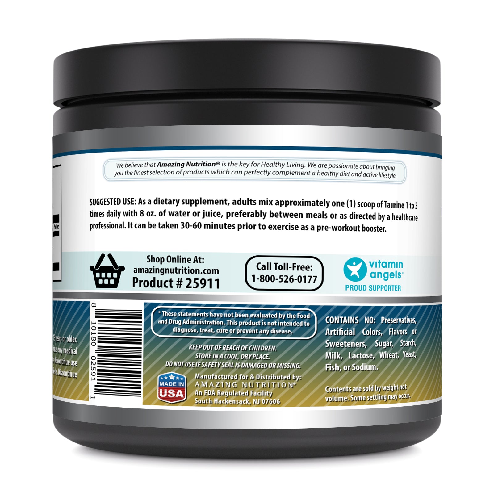 Amazing Formulas Taurine Powder | 5 Grams Per Serving | 200 Servings | 2.2 Lb