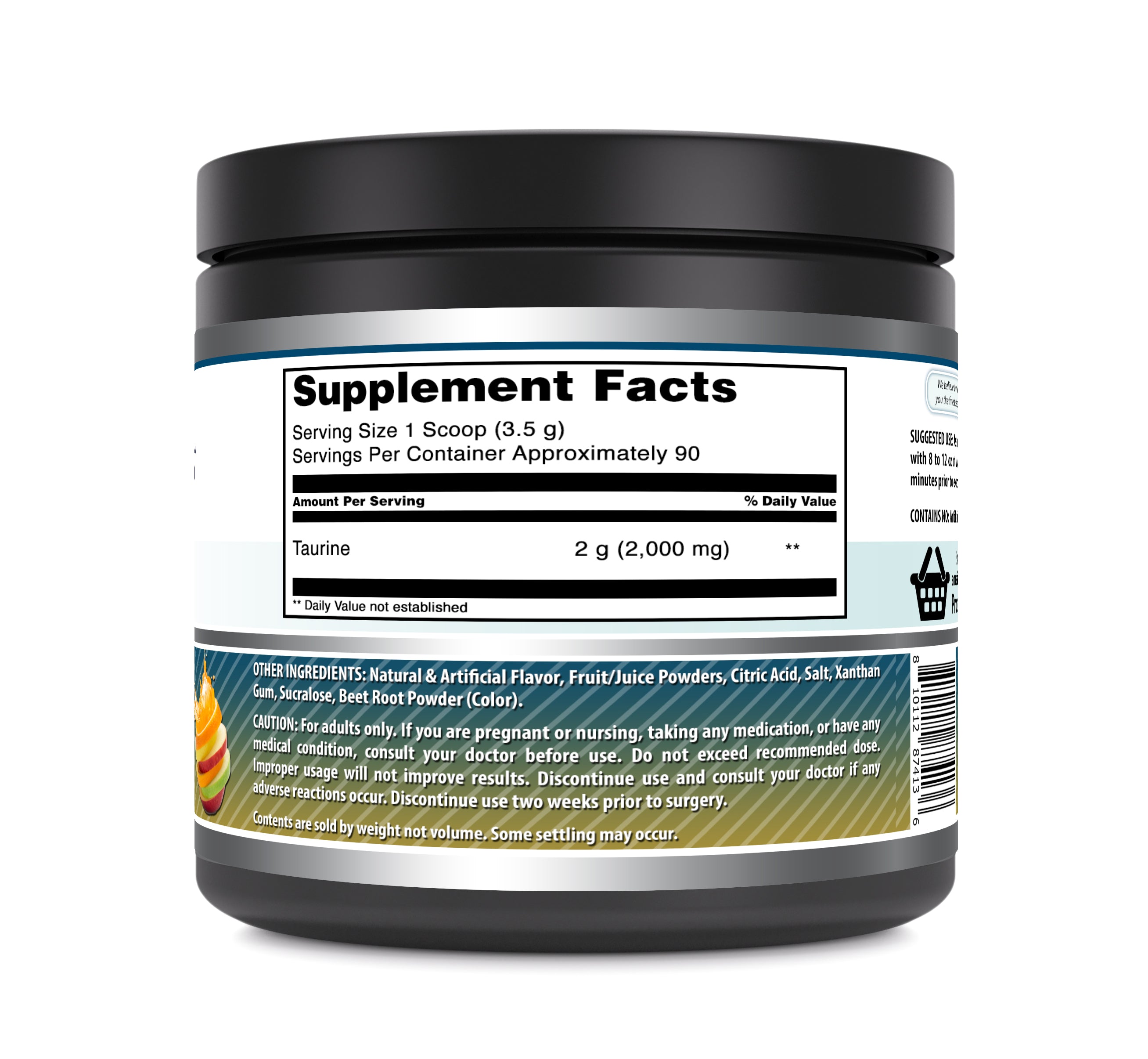 Amazing Formulas Taurine Powder | 2 Grams Per Serving | 90 Servings | Fruit Punch Flavor