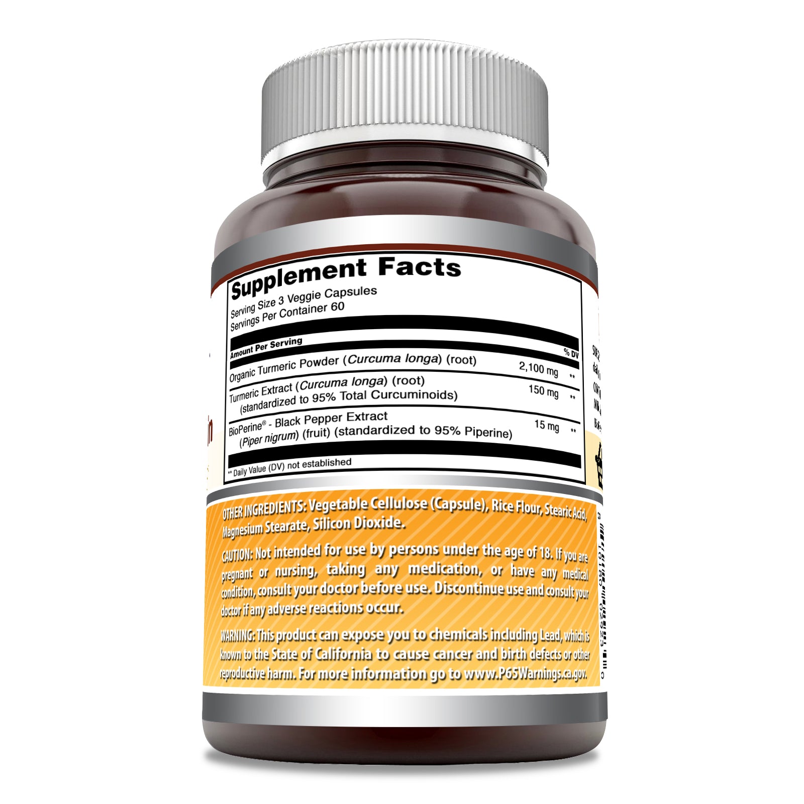 Amazing Formulas Turmeric Curcumin with BioPerine  | 2250 Mg Per Serving | 180 Veggie Capsules
