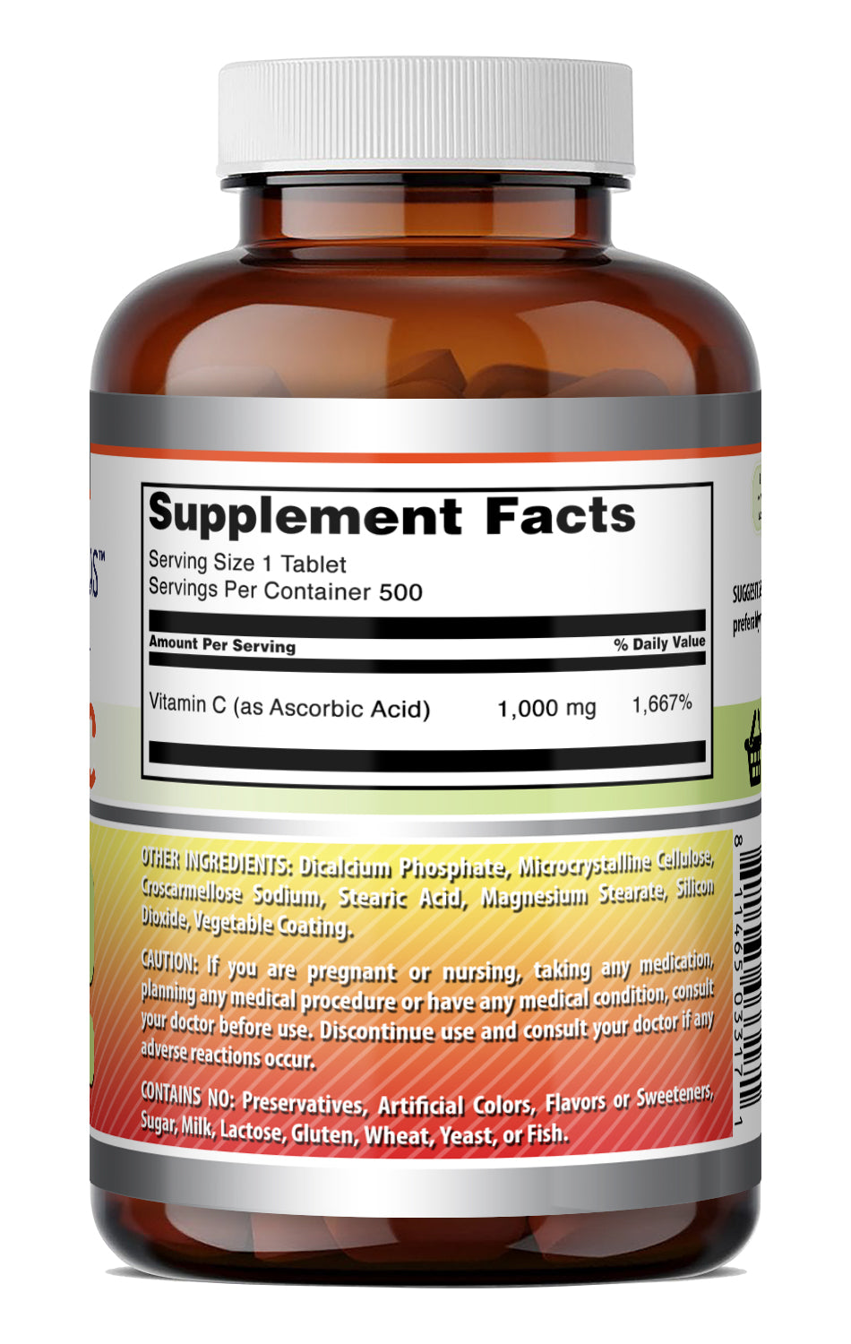 Amazing Formulas Vitamin C (as Ascorbic Acid) 1000 Mg | 500 Tablets