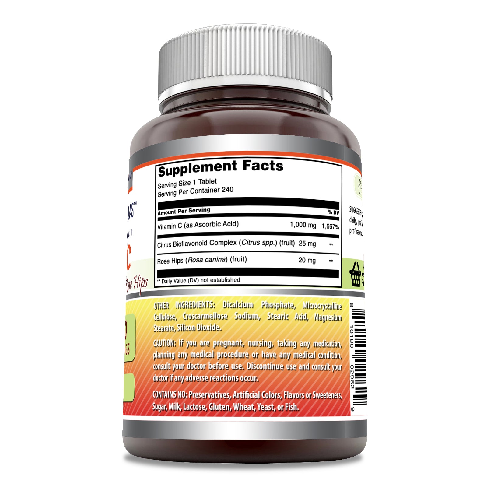 Amazing Formulas Vitamin C with Rose Hips and Citrus Bioflavonoids | 1000 Mg | 240 Tablets