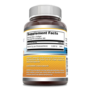 Amazing Formulas Vitamin D3 | 2,000 IU | 480 Softgels