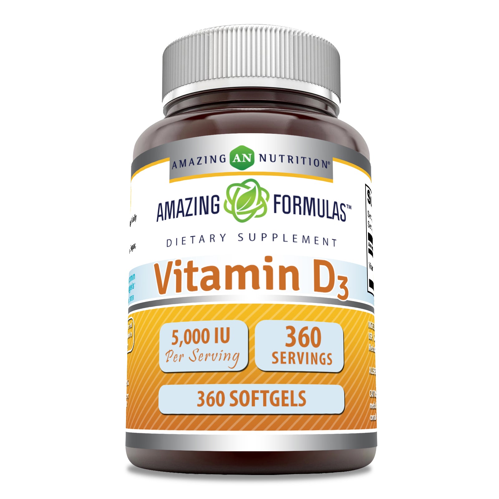 Amazing Formulas Vitamin D3 | 5000 IU | 360 Softgels