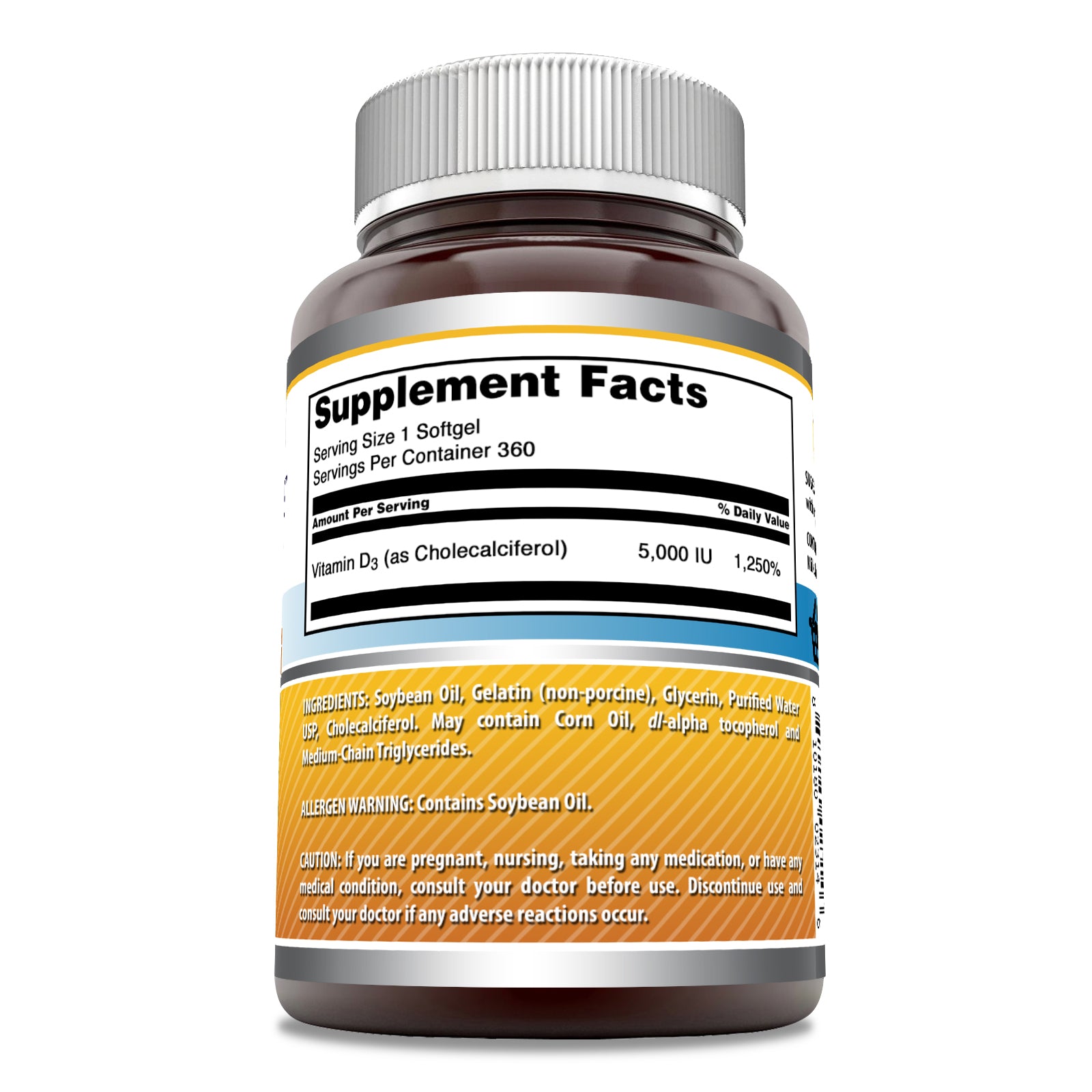 Amazing Formulas Vitamin D3 | 5000 IU | 360 Softgels