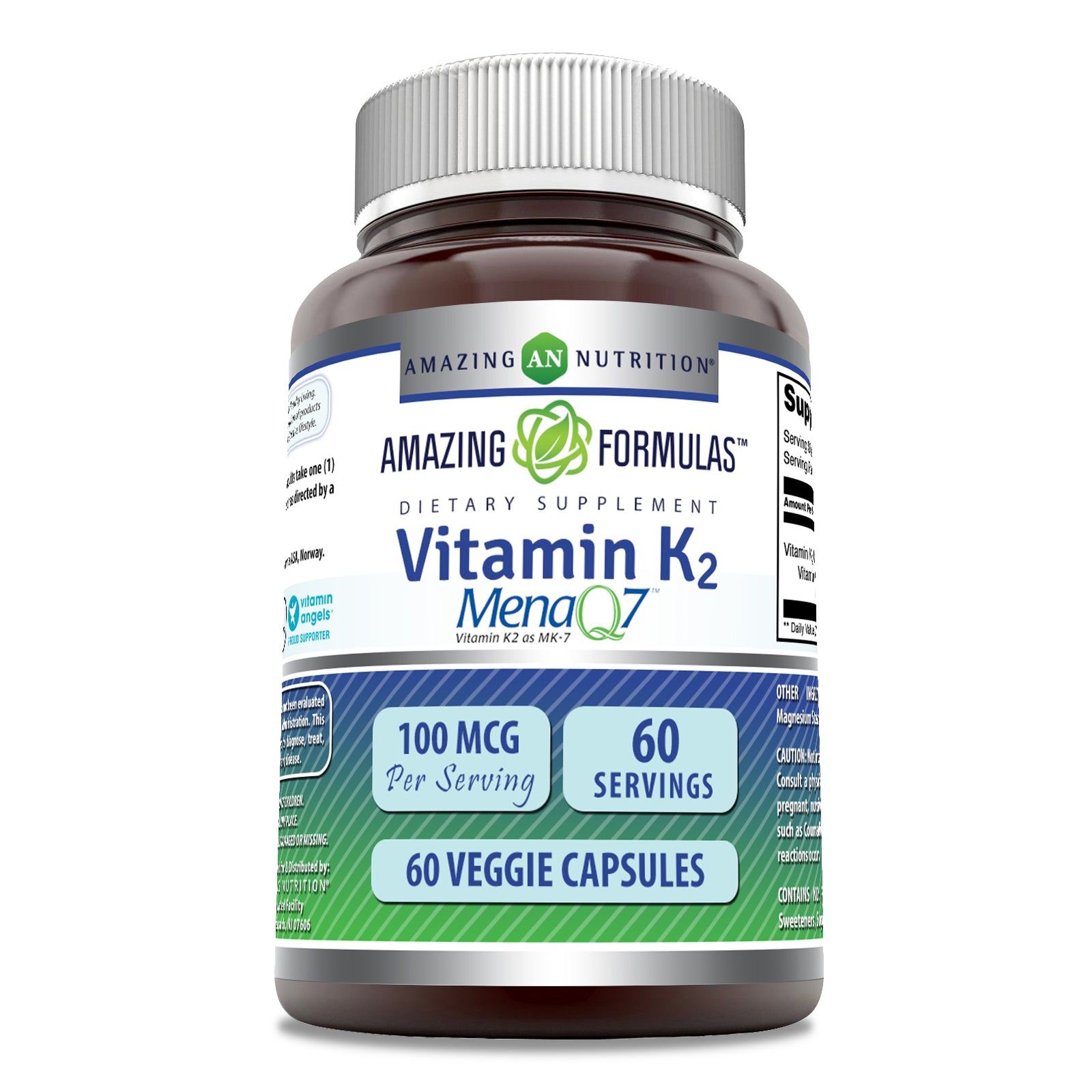Amazing Formulas Vitamin K2 MenaQ7 | 100 Mcg | 60 Veggie Capsules