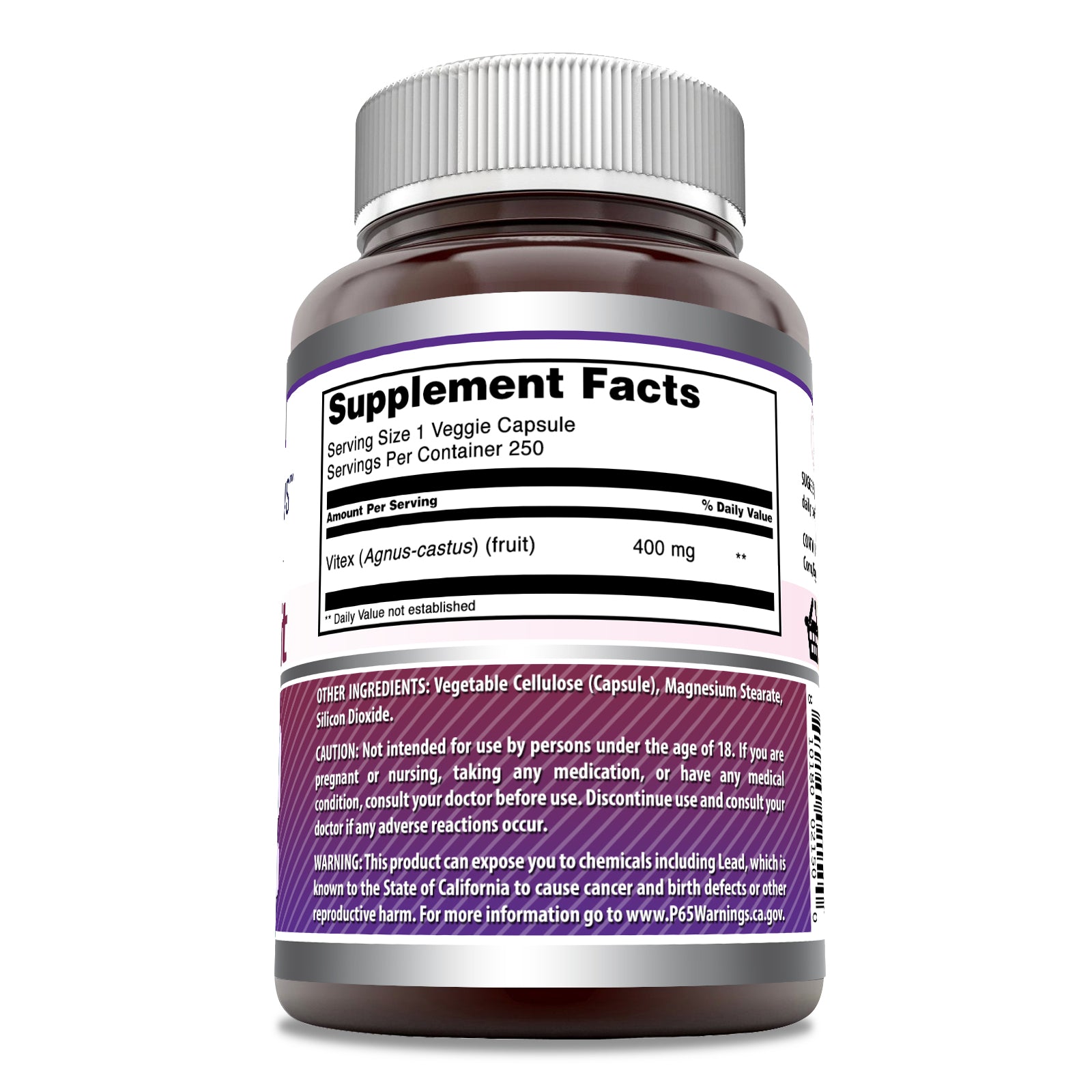 Amazing Formulas Vitex Fruit | 400 Mg | 250 Capsules